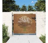 vidaXL Portail de Jardin, Portillon de Patio, Barrière de Sécurité, Porte d'Extérieure Terrasse, 85x75 cm Acier Corten 153208 Marron G