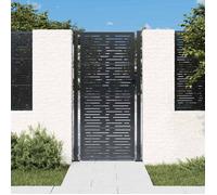 vidaXL Portail de jardin et portillon de patio anthracite 100x175 cm acier Conception de Carré