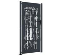 vidaXL Portail de Jardin, Portillon de Patio, Barrière de Sécurité, Porte d'Extérieure Terrasse, Anthracite 105x205 cm Acier 153183