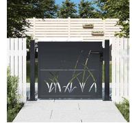 vidaXL Portail de jardin Portillon anthracite 100x75 cm acier conception d'herbe