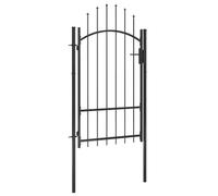 vidaXL Portail de Jardin Portillon de Terrasse Porte de Patio Barrière de Sécurité de Jardin Portillon d'Arrière-cour Extérieur Acier 1x2,2 m Noir