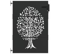 vidaXL Portail de Jardin - Une barrière extérieure stylée avec Un Design d'arbre découpé au Laser, Super pour ta terrasse ou Ton Jardin.