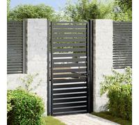 vidaXL Portail de Jardin verrouillable Noir 100x180 cm Aluminium, Portail de Jardin en métal, Portail de Jardin Avant, Portail de sécurité