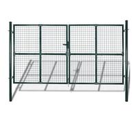 vidaXL Portail double 142025 300x150 cm Acier thermolaqué Vert G