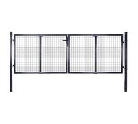 Portail en maille de jardin Acier galvanisé 289 x 100 cm Gris