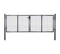 Portail en maille de jardin Acier galvanisé 289 x 100 cm Gris