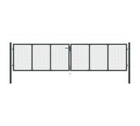 vidaXL Portail en maille de jardin Acier galvanisé 400 x 150 cm Gris