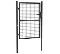 vidaXL Portail en Maille de Jardin Portillon de Jardin Porte de Jardin Portillon de Patio Porte de Terrasse Extérieur Acier Galvanisé 100x175 cm Gris