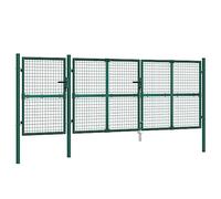 vidaXL Portail en Maille de Jardin, Portillon de Patio, Barrière de Sécurité, Porte d'Extérieure Terrasse, Vert 400x175 cm Acier Galvanisé