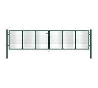 vidaXL Portail en Maille de Jardin Porte de Clôture Portillon de Jardin Porte de Jardin Portillon de Patio Porte de Terrasse Extérieur Acier 400x100 cm Vert