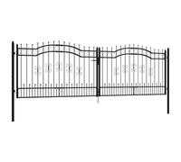 vidaXL Portail et Sommet de Lance Noir 406x173 cm Acier Enduit Poudre