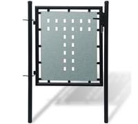 vidaXL Portail simple de clôture Noir 100x125 cm