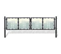 Vidaxl Portail Simple De Clôture Noir 300x150 Cm