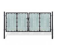 vidaXL Portail simple de clôture Noir 300x175 cm