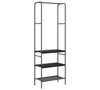 vidaXL Portant à vêtements avec étagères Chêne Noir 60 x 30 x 171 cm, Salle à Manger, Portant à vêtements avec Rangement Compact, Organisateur Vertical pour Un Style Moderne.