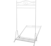 vidaXL Portant à Vêtements Blanc Acier Penderie Garde-robe Porte Manteau