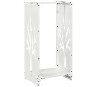 vidaXL Portant de Bois Chauffage Blanc 40x30x80 cm
