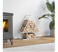 vidaXL Portant de bois chauffage blanc 50x25x60 cm, support à bûches de cheminée, support à bûches, support à bûches, 864312