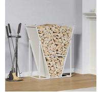 vidaXL Portant de bois chauffage blanc 69,5x35x81 cm, support à bûches de cheminée, support à bûches, support à bûches, 864178