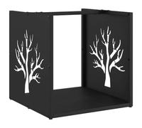 vidaXL Portant de Bois Chauffage Noir 40x40x40 cm