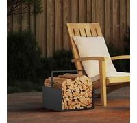 Portant de bois chauffage noir 40x40x40 cm 864271