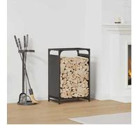 Portant de bois chauffage noir 44x28x65 cm support à bûches de cheminée vidaXL