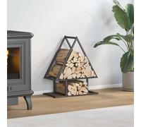 vidaXL Portant de bois chauffage noir 50x25x60 cm, support à bûches de cheminée, support à bûches, support à bûches, 864311