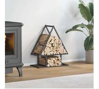 Portant de bois chauffage noir 50x25x60 cm