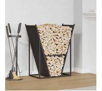 vidaXL Support à bûches – Portant de bois noir 69,5×35×81 cm – 864177