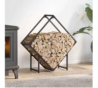 vidaXL Portant de bois chauffage noir 80x25x80 cm, support à bûches de cheminée, support à bûches, support à bûches, 864283