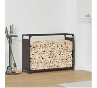 Portant de bois chauffage noir 44x28x65 cm support à bûches de cheminée vidaXL
