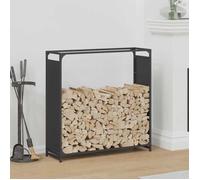 vidaXL Portant de bois chauffage noir 90x28x90 cm, support à bûches de cheminée, support à bûches, support à bûches, 864215