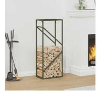 vidaXL Portant de bois chauffage vert olive 40x25x100 cm