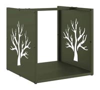 vidaXL Portant de bois de chauffage 40x40x40 cm vert olive