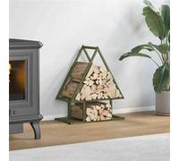 vidaXL Portant de bois chauffage vert olive 50x25x60 cm, support à bûches de cheminée, support à bûches, support à bûches 864314 Vert