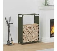 vidaXL Portant de bois chauffage vert olive 60x28x90 cm, support à bûches de cheminée, support à bûches, support à bûches 864214 Vert