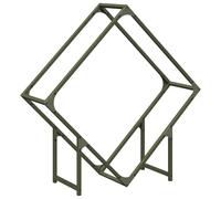 vidaXL Portant de bois – Support à bûches de cheminée 80x25x80 cm Vert olive 864286