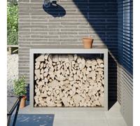vidaXL Portant de Bois de Chauffage 100x40x80 cm Acier Inoxydable, Magasin de bûches, Porte-bûches de cheminée, Support de bûches, Stockage de bûches