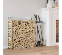 vidaXL Portant de bois de chauffage 110x28x116 cm acier inoxydable 357865