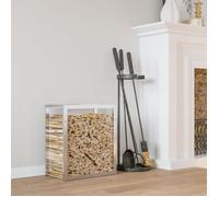 vidaXL Portant de bois de chauffage 50x28x56 cm acier inoxydable 357859