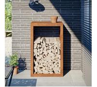 vidaXL Portant de bois de chauffage 60x40x100 cm acier résistant aux intempéries, magasin de bûches, porte-bûches de 850995