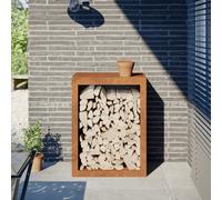 vidaXL Portant de bois de chauffage 60x40x80 cm acier corten