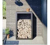 Portant de bois de chauffage noir 60x40x60 cm acier magasin de bûches vidaXL