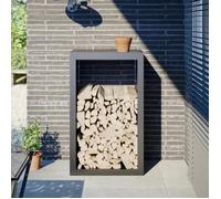 vidaXL Portant de bois de chauffage anthracite 60x40x100 cm acier, magasin de bûches, porte-bûches de cheminée, support de 850991