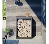 vidaXL Portant de bois de chauffage anthracite 60x40x80 cm acier, magasin de bûches, porte-bûches de cheminée, support de 850998