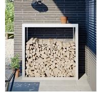 vidaXL Porte-bûches 100 x 40 x 100 cm Acier Blanc