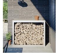vidaXL Portant de bois de chauffage blanc 100x40x80 cm acier, magasin de bûches, porte-bûches de cheminée, support de 850976