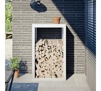 vidaXL Portant de bois de chauffage blanc 60x40x100 cm acier, magasin de bûches, porte-bûches de cheminée, support de bûches, stockage de bûches