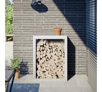 Portant de bois de chauffage blanc 60x40x80 cm acier Blanc G