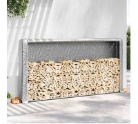 vidaXL Portant de bois de chauffage et housse de pluie acier galvanisé, stockage de bûches, porte-bûches de cheminée, 4100712